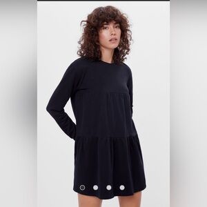 New Bershka by ASOS tiered 100% cotton sweatshirt dress